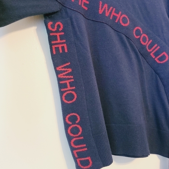 INC International Concepts | Women's Navy Cold Shoulder Sweater (Size Medium) - Picture 10 of 15